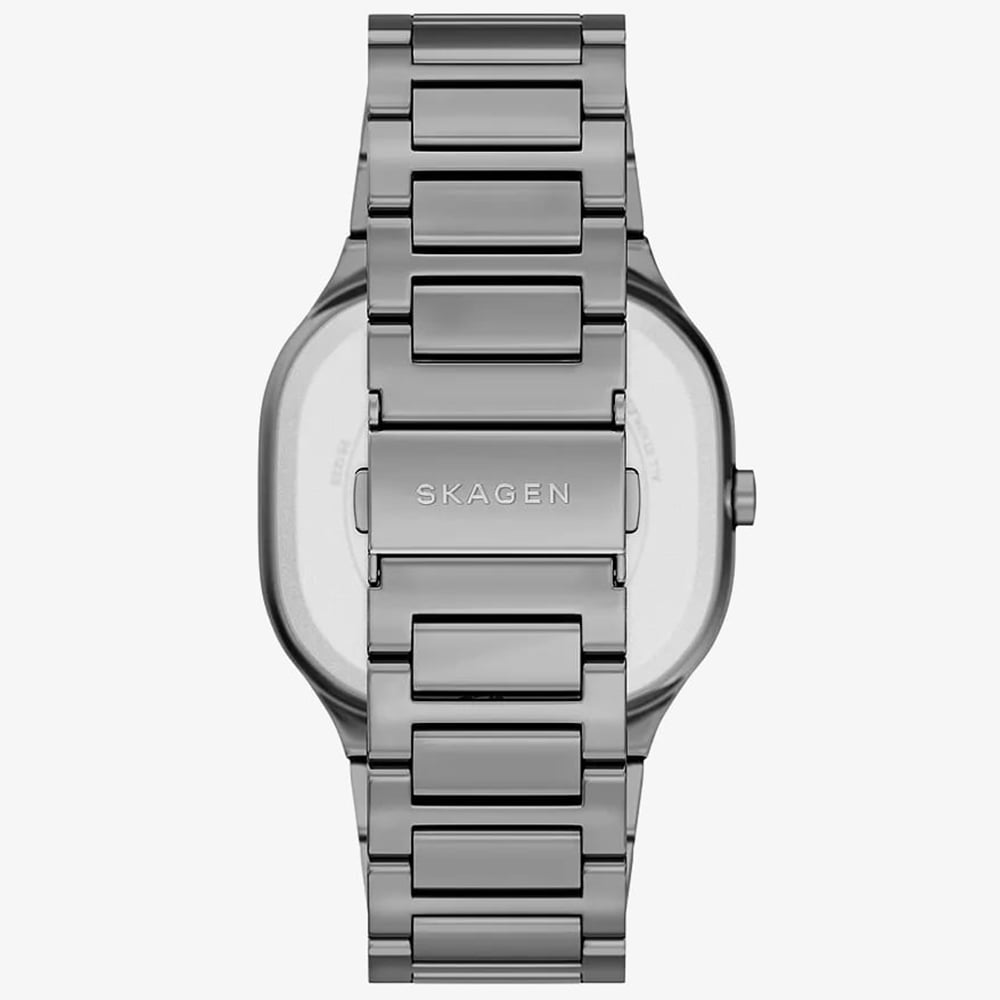 Skagen Mens Mellem Three-Hand Green Dial Gunmetal Bracelet Watch SKW6954