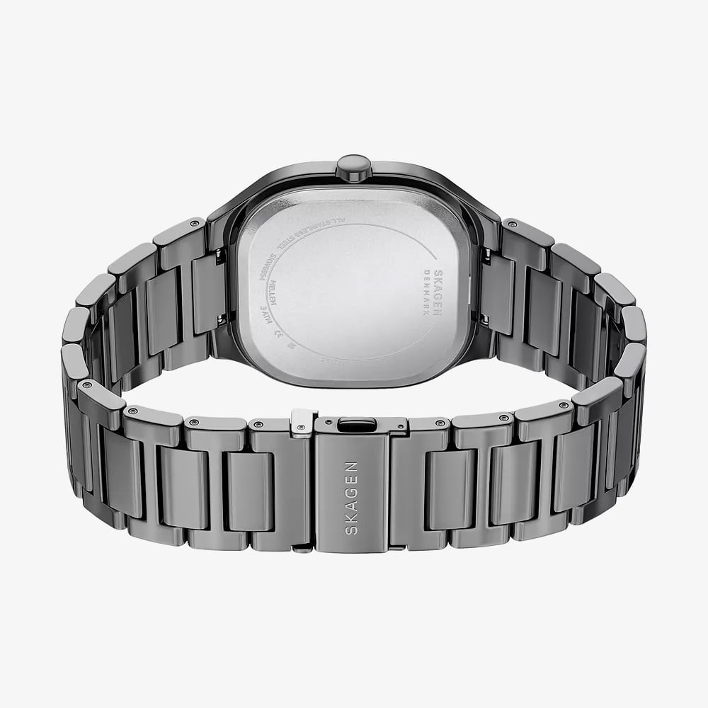 Skagen Mens Mellem Three-Hand Green Dial Gunmetal Bracelet Watch SKW6954