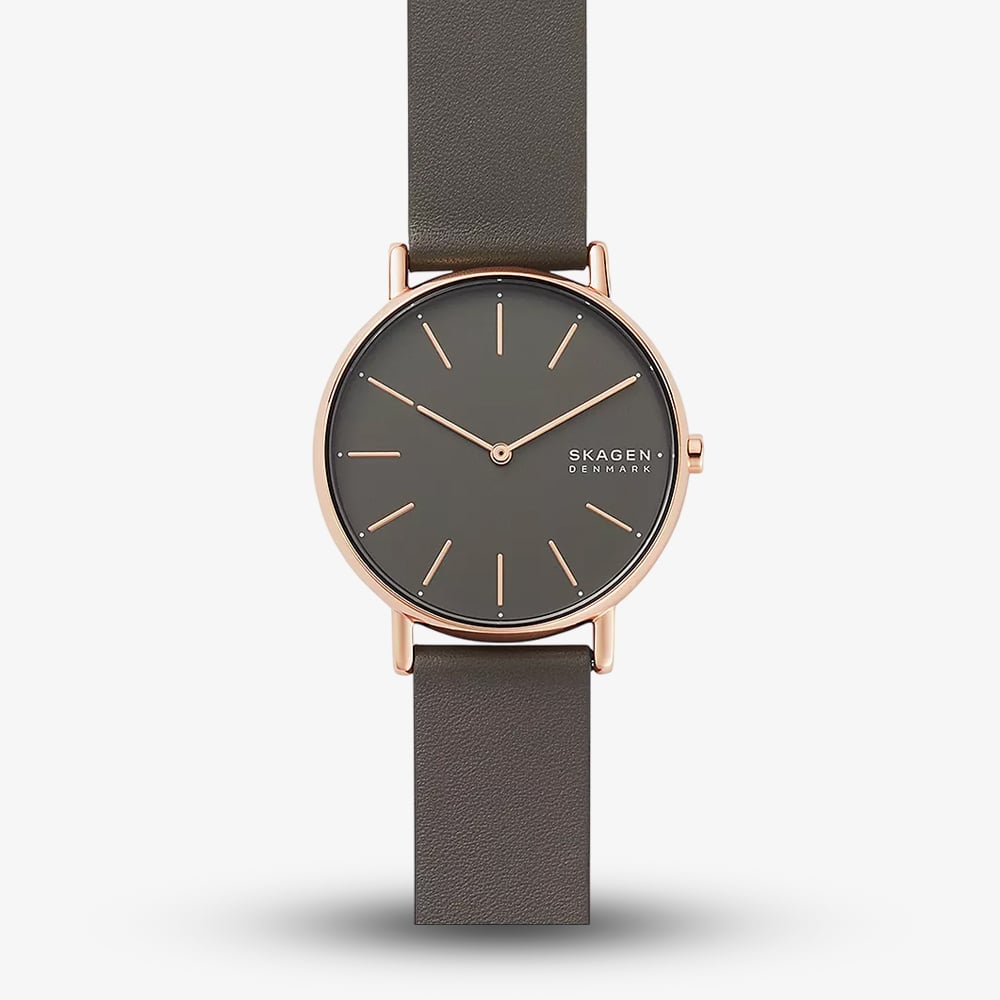 House of Watches - Skagen Unisex Signatur Grey Leather Strap Watch SKW2794 - Image 3