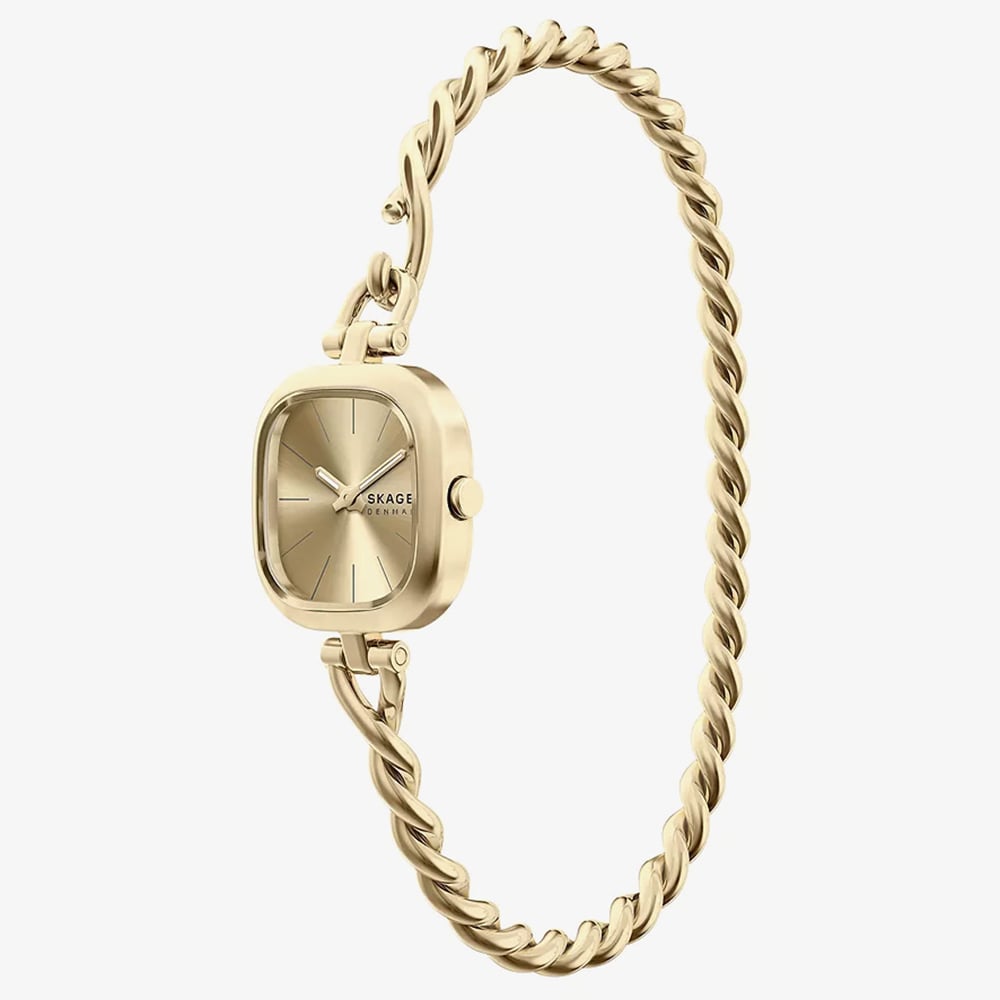 Skagen Ladies Mellem Micro Two-Hand Gold-Tone Twisted Chain Bracelet Watch SKW3181