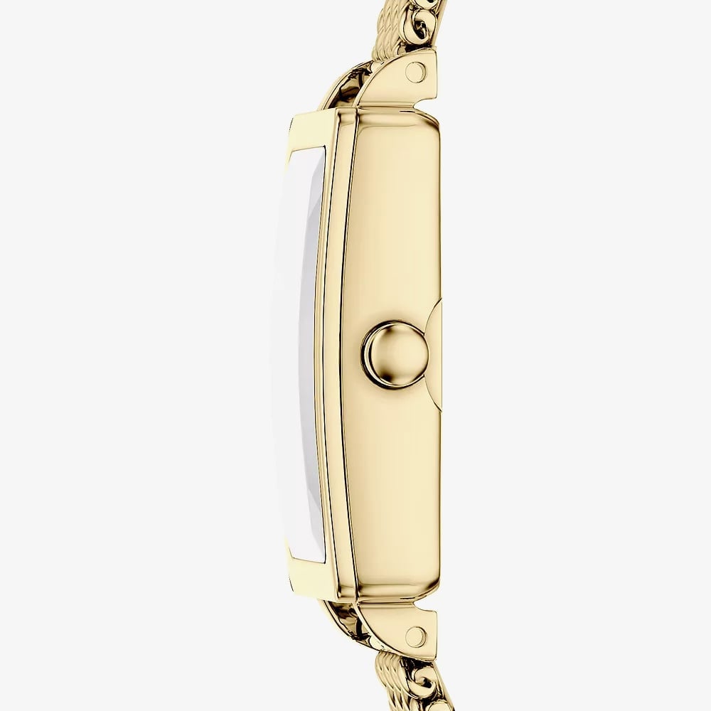 Skagen Ladies Hagen Micro Two-Hand Green Dial Gold-Tone Mesh Bracelet Watch SKW3186