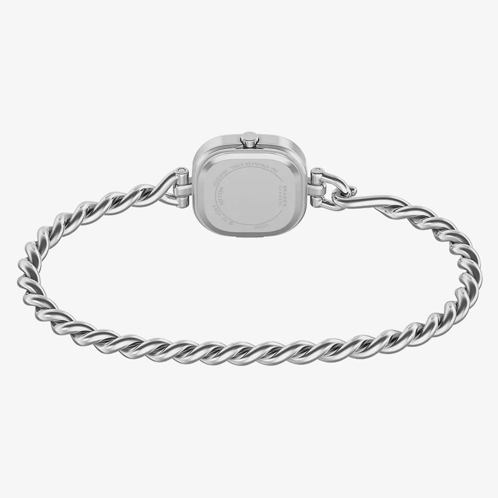 Skagen Ladies Mellem Micro Two-Hand Silver Twisted Chain Bracelet Watch SKW3197