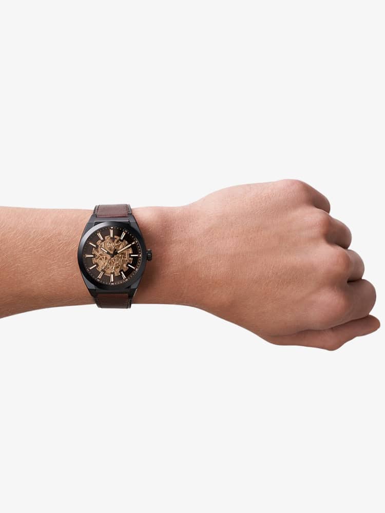 Fossil Mens Everett Brown Automatic Watch ME3207