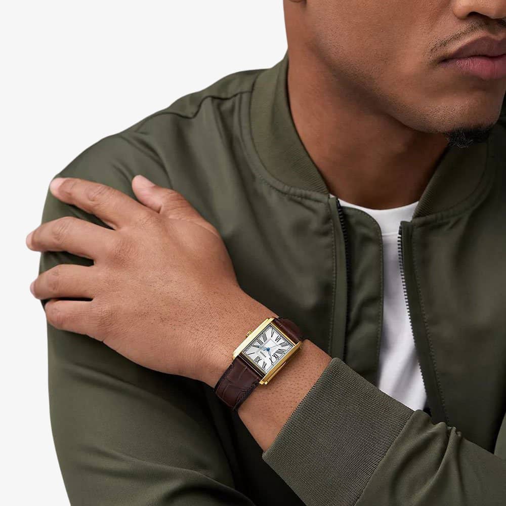 Fossil Carraway Mens Brown Leather Watch 