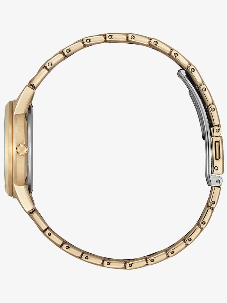 Citizen Ladies eco 29mm Gold Plated White Dial Watch FE1243-83A
