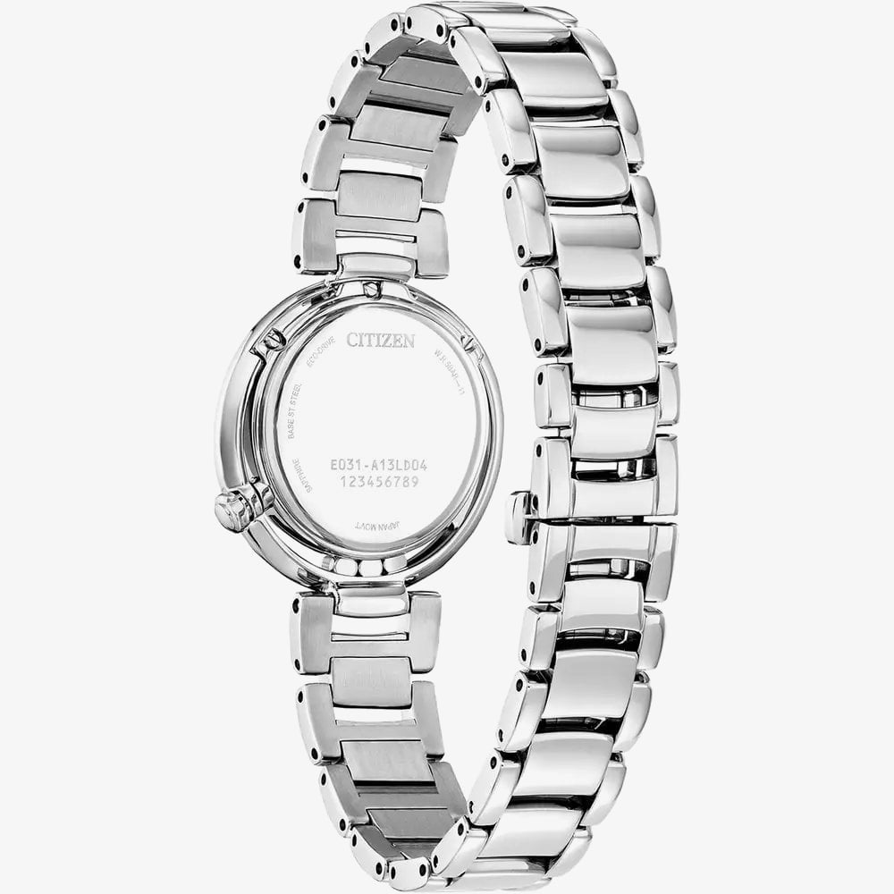 Citizen L Arcly Eco Drive Mother Of Pearl Diamond Floral Blue Watch EM1110-56N