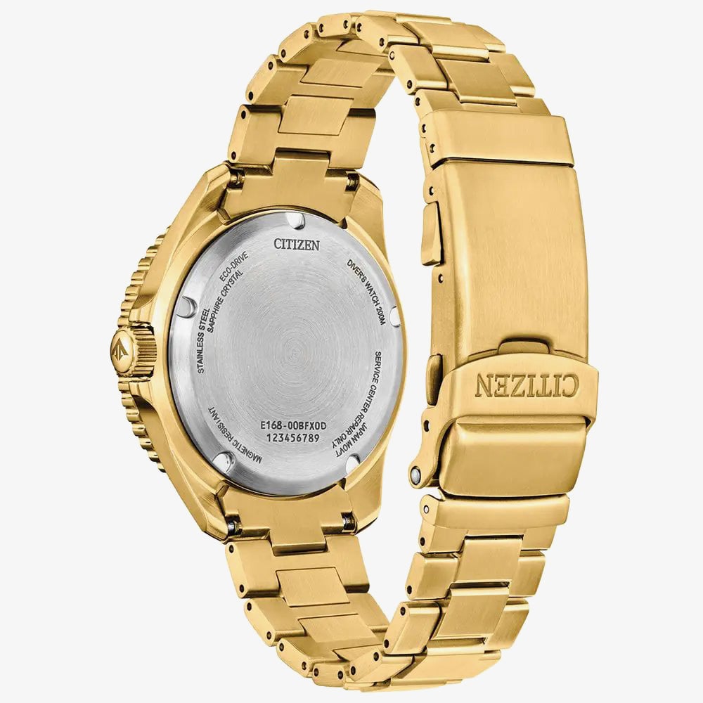 Citizen Mens Promaster Diver Gold Plated Green Dial Watch BN0262-59W