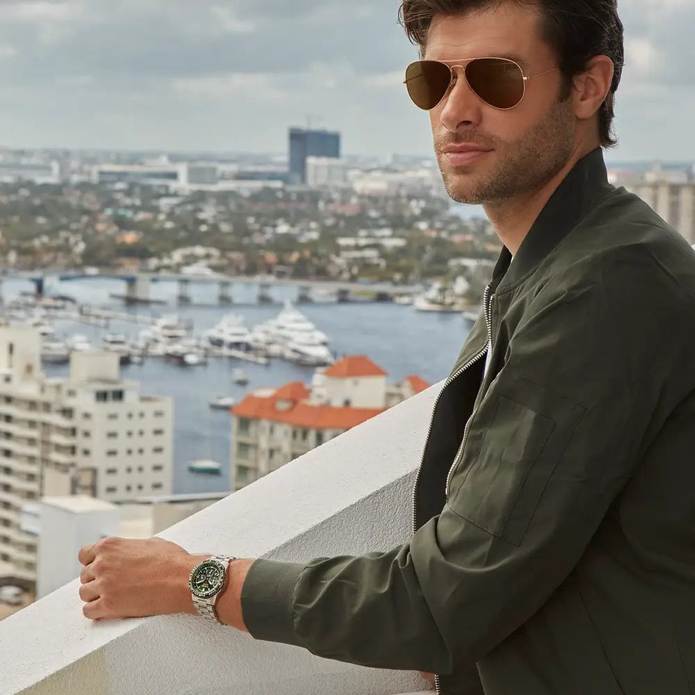 Citizen Mens Promaster Eco-Drive Green Dial Chronograph Watch CA4664-60W