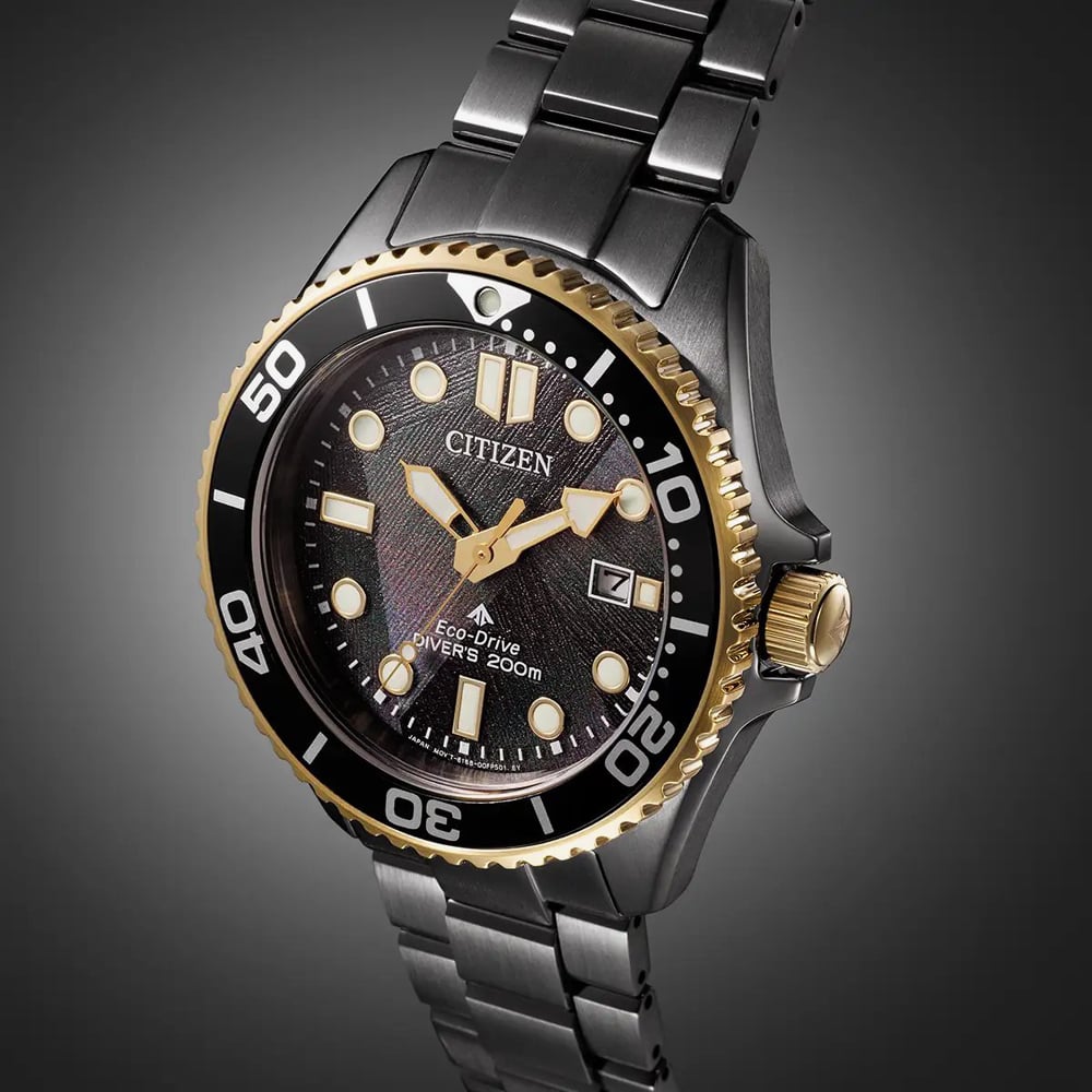 Citizen Mens Limited Edition Eco-Drive Promaster Diver Black & Gold Bracelet Watch BN0264-53E