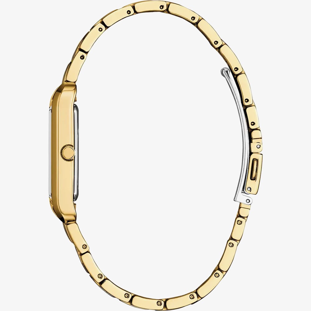 Citizen Mens Dress Classic Red Dial Rectangle Golden Bracelet Watch BJ6572-54X