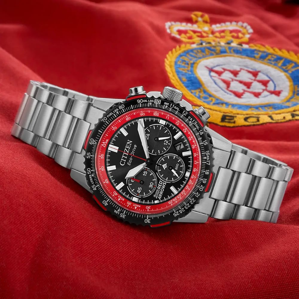Citizen Mens Red Arrows Promaster Air Navihawk Chronograph Black Dial Bracelet Watch CA4666-56E