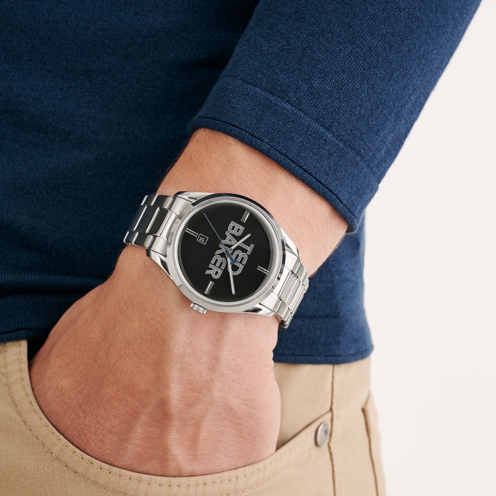 Ted Baker Black Dial & Silver Strap Watch BKPLTF3079I