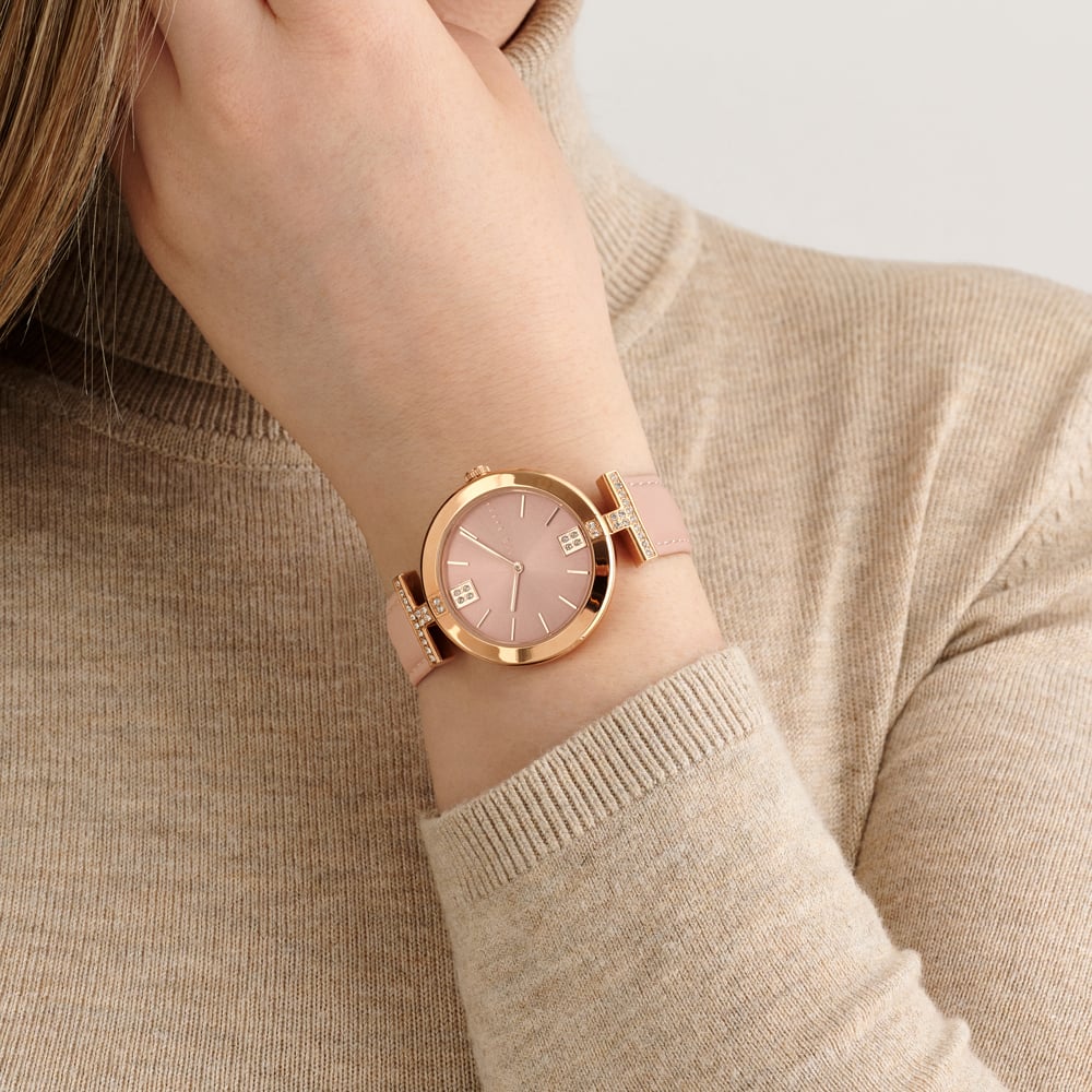 Ted Baker Darbey Rose Gold & Pink Vegan Leather Watch BKPDAF3029I