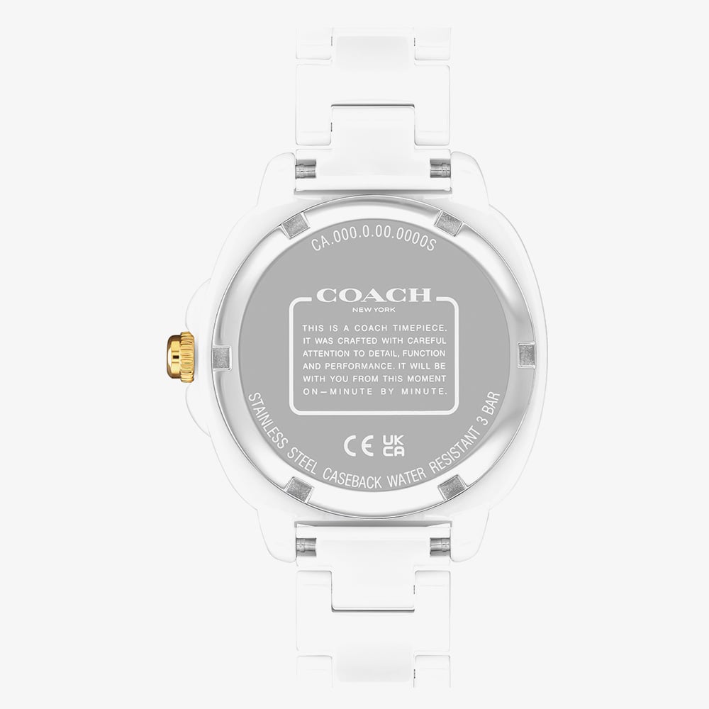 Coach Ladies Kitt White Ceramic Bracelet Watch 14504562