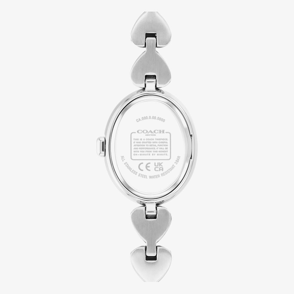 Coach Ladies Sammy Silver Heart Bracelet Strap Watch 14504639