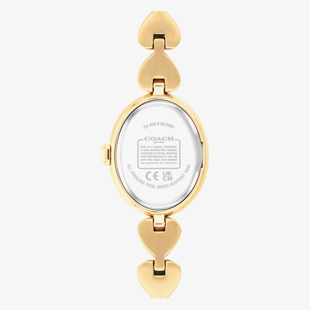 Coach Ladies Sammy Gold Tone Heart Bracelet Strap Watch 14504638