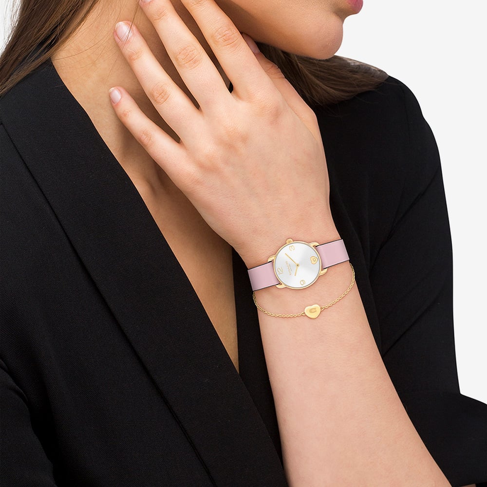 Coach Elliot Pink Watch Heart Bracelet Gift Set 14000137