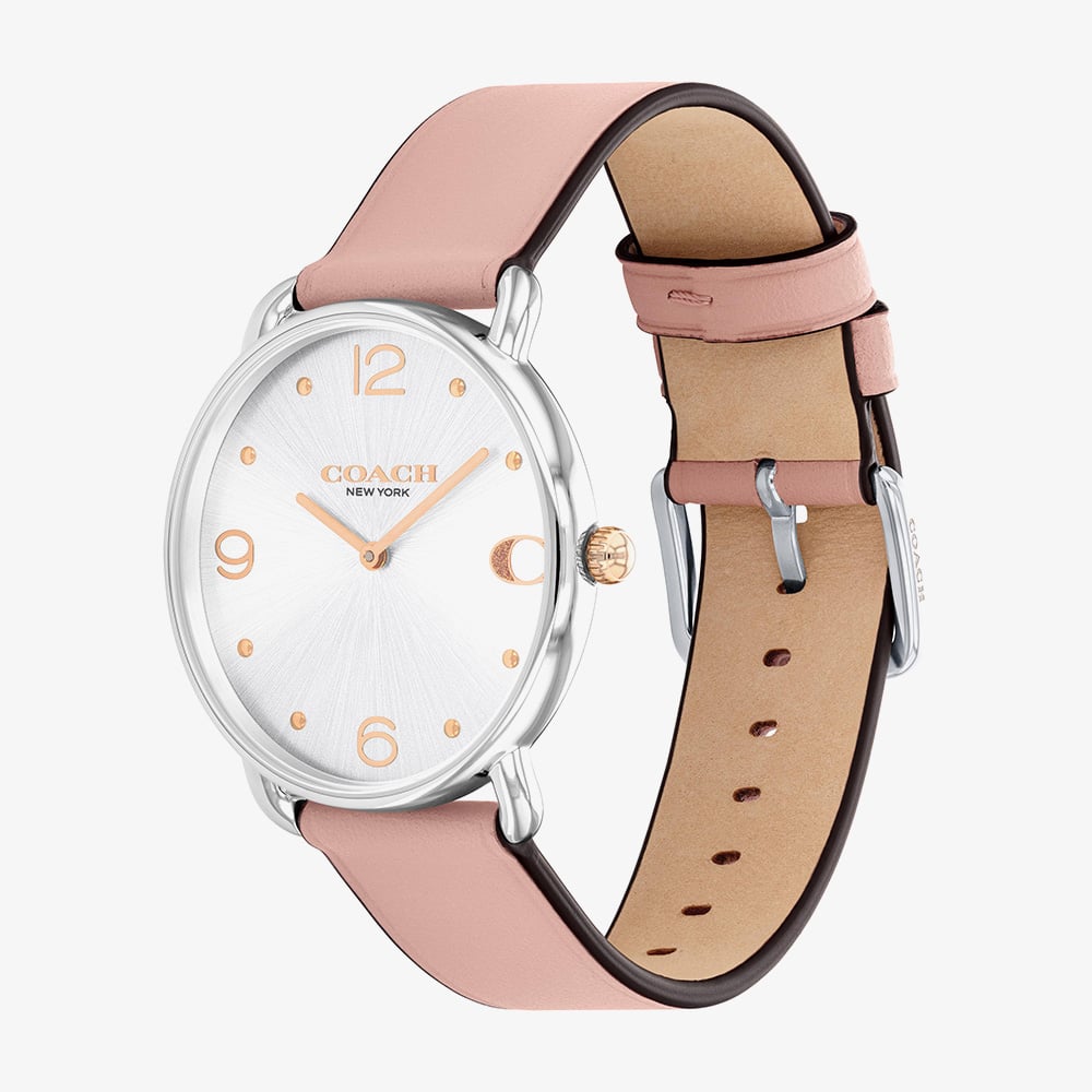 Coach Ladies Elliot Pink Leather Strap Watch 14504199