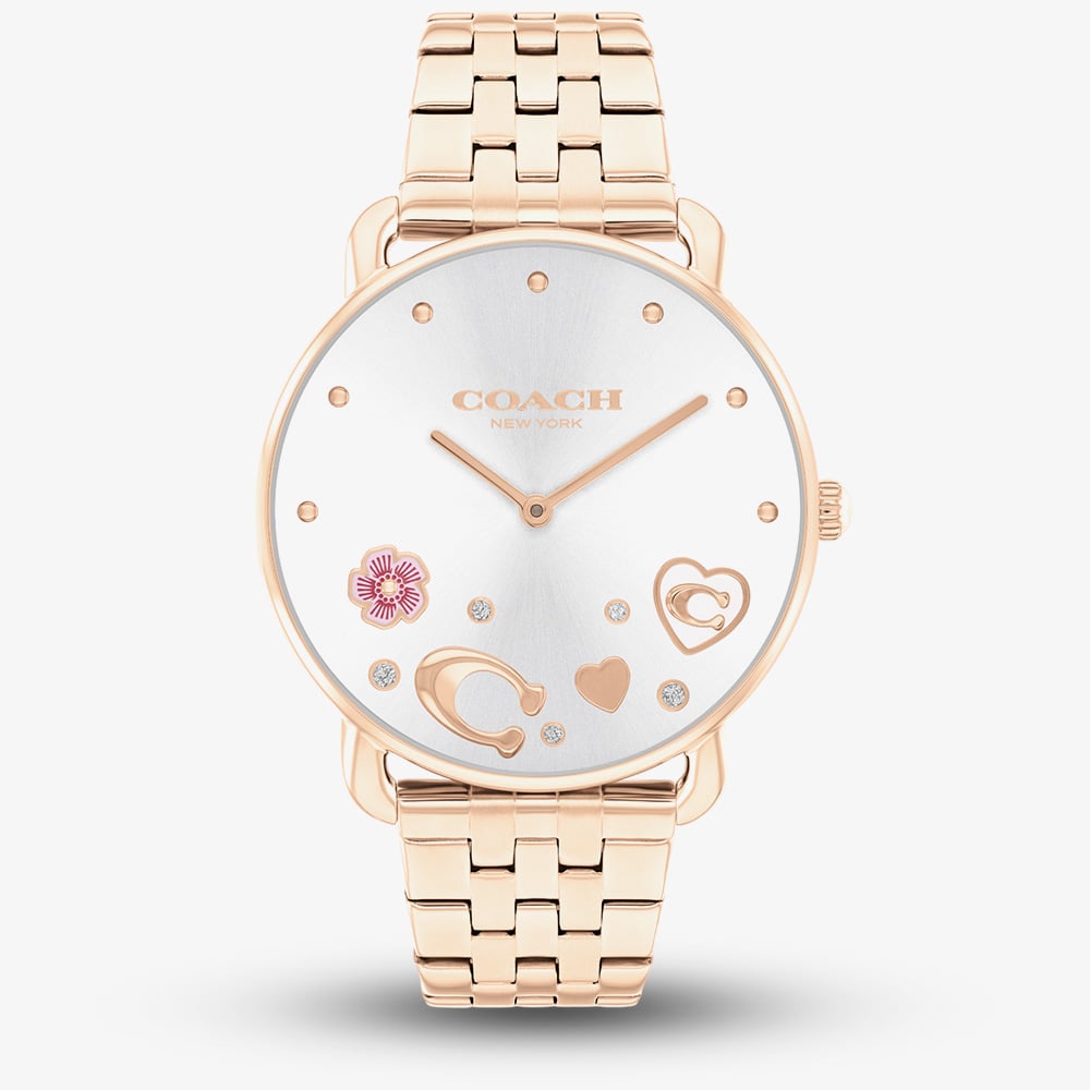 House of Watches - Coach Ladies Elliot Motif Dial Rose Gold Tone Watch 14504285