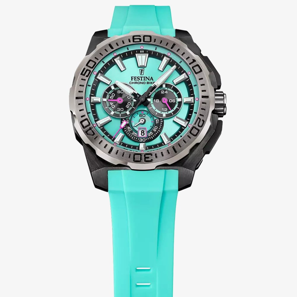 Festina Mens Chrono Bike Blue Rubber Strap Chronograph Watch F20726/2