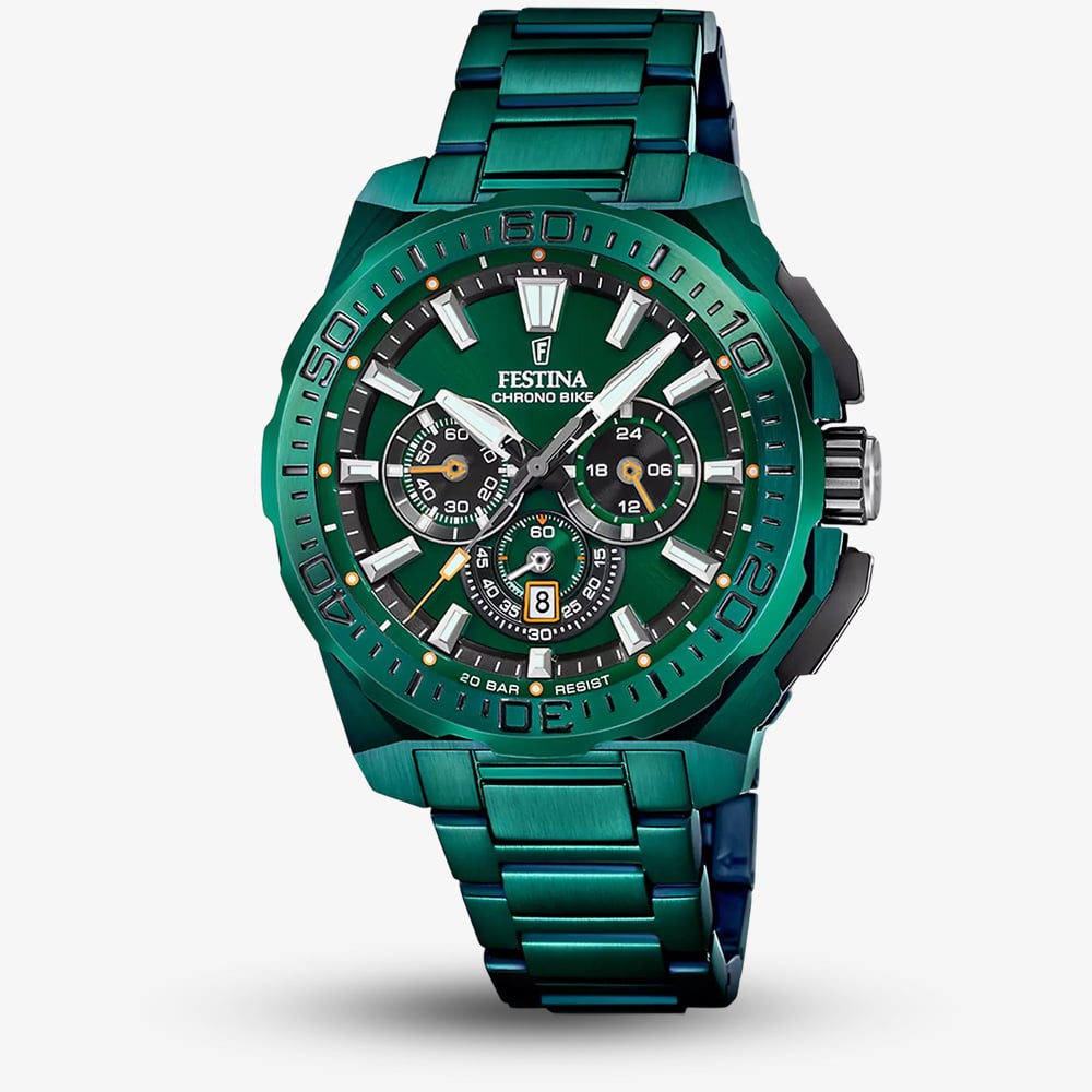 Festina Mens Special Edition Chrono Bike Green Steel Watch F20730/1 - Image 3