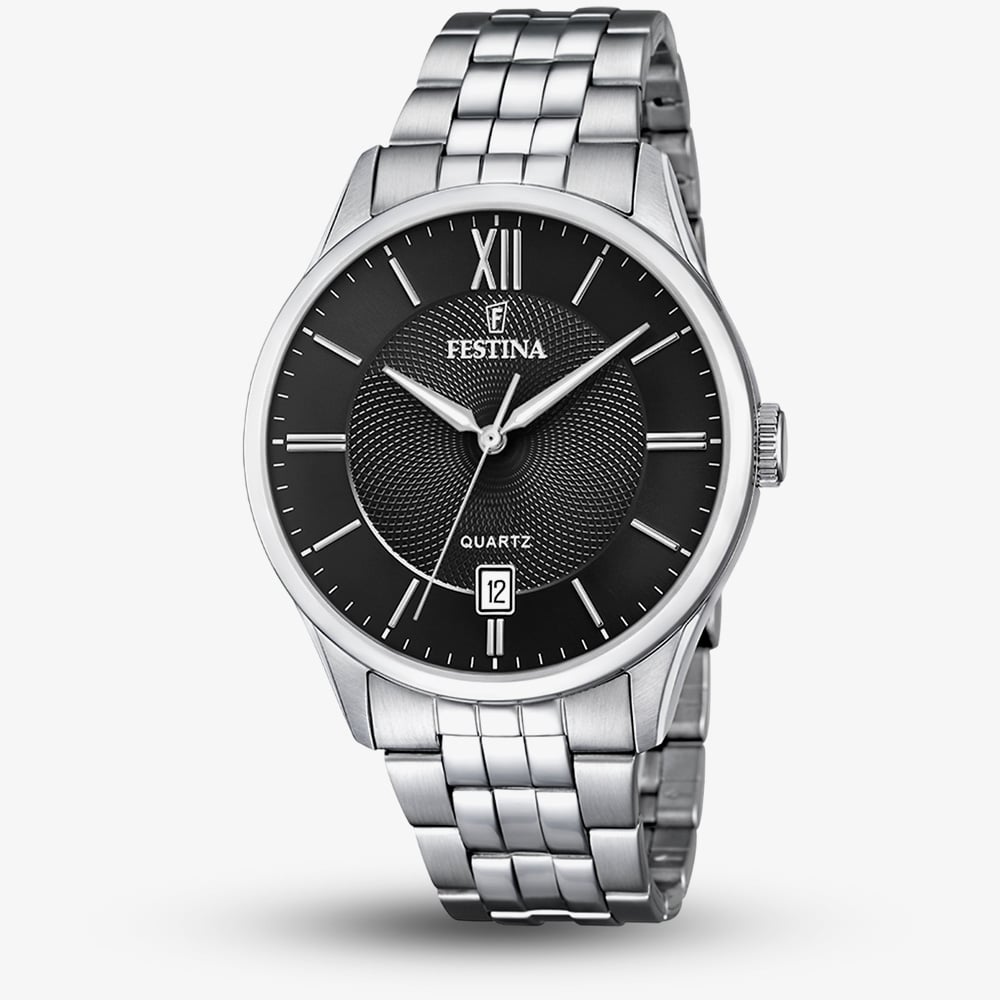 Festina Mens Classic Black Dial Bracelet Strap Watch F20425/3 - Image 2
