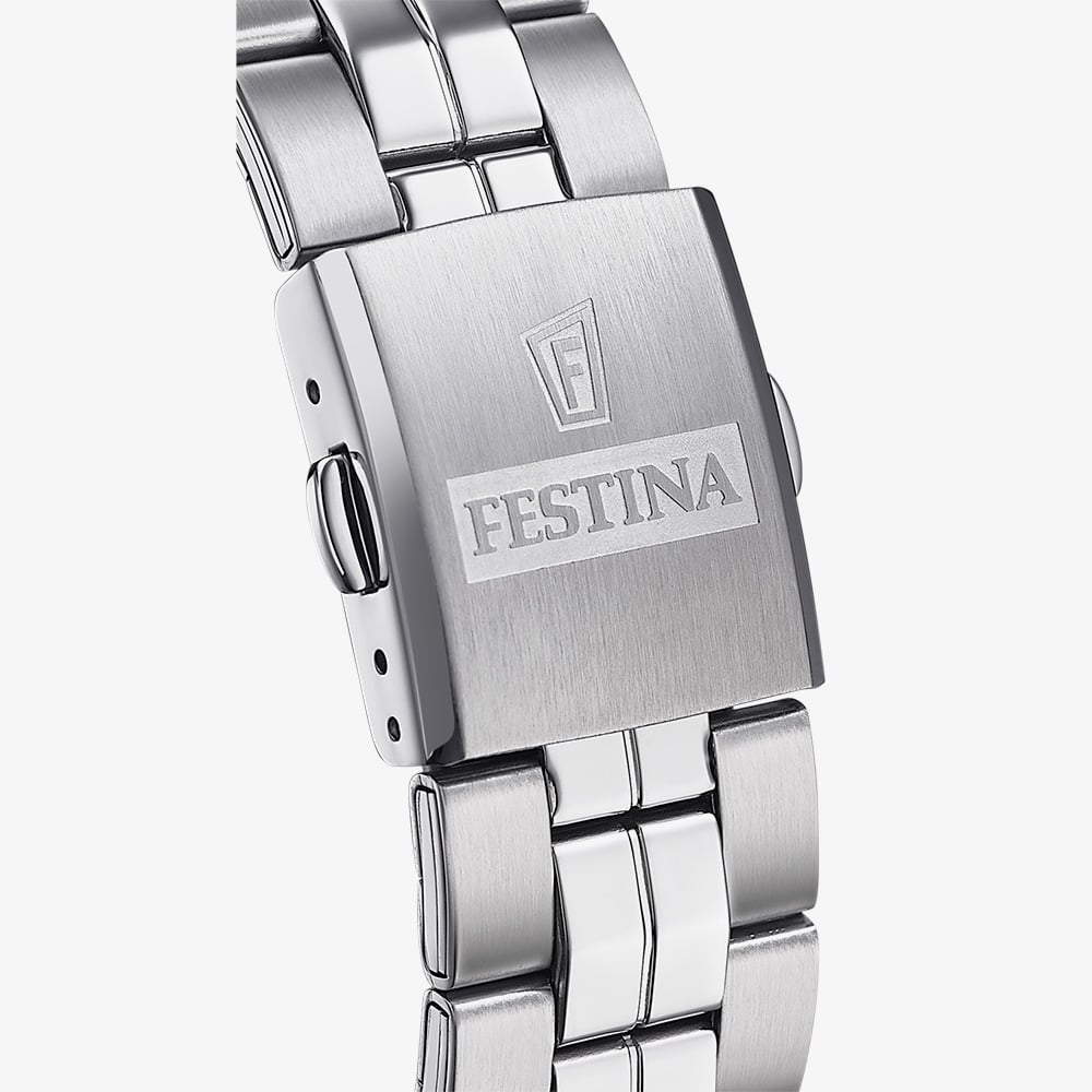 Festina Mens Classics White Dial Stainless Steel Bracelet Watch F20437/1