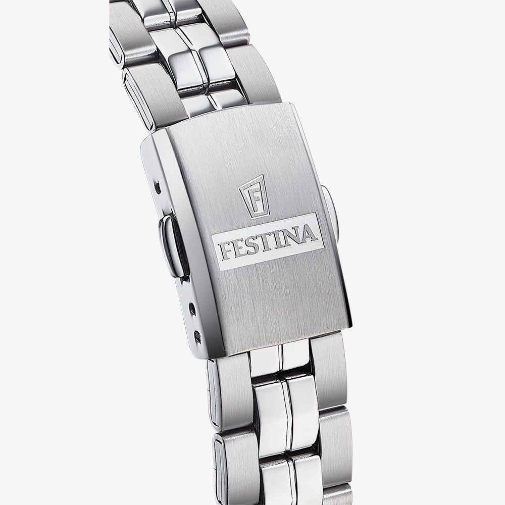 Festina Ladies Classics Rose Gold Detail Stainless Steel Bracelet Watch F20438/4