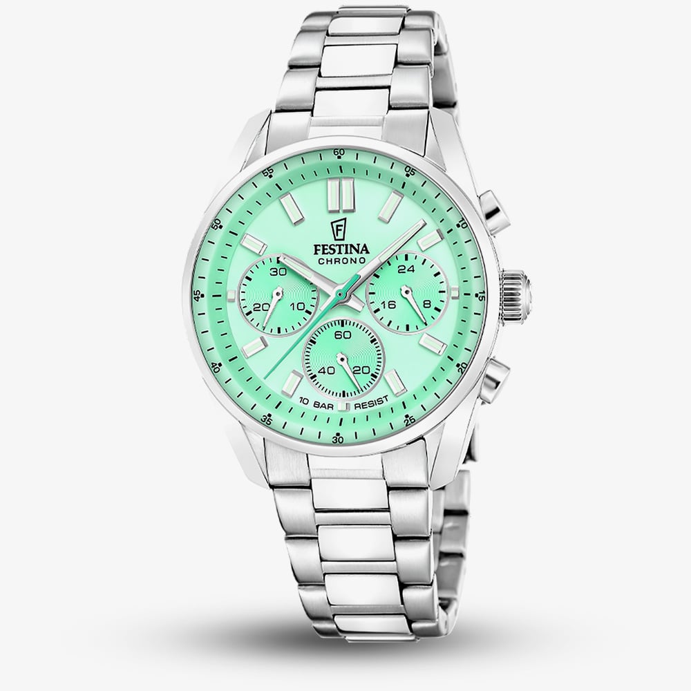 House of Watches - Festina Boyfriend Green Dial Chronograph Watch F20753/1
