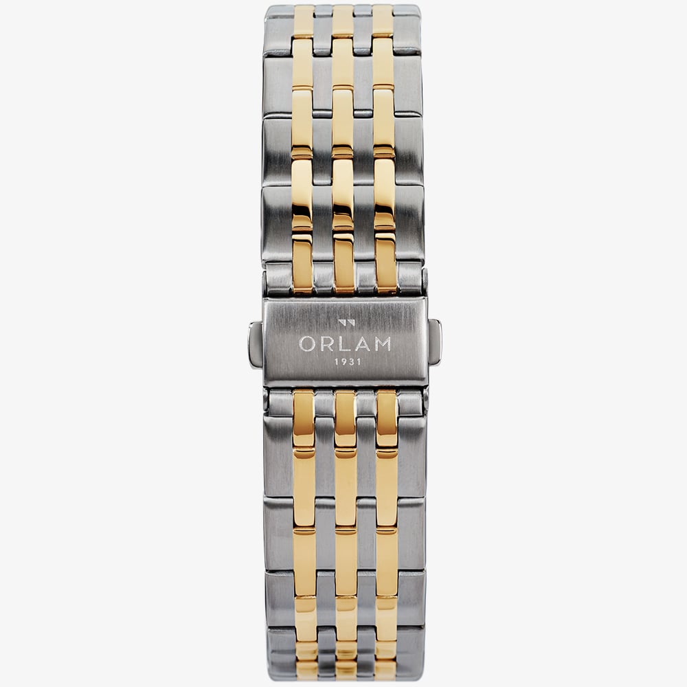Orlam Mens Echo Silver Dial Two Colour Bracelet Watch ORDYBEC006