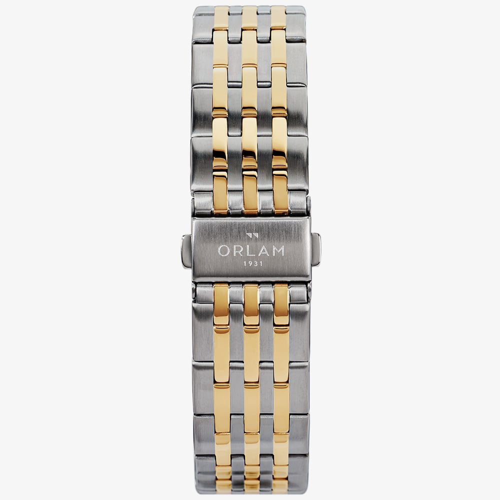 Orlam Mens Pulse Black Dial Two Colour Bracelet Watch ORDYBPU007