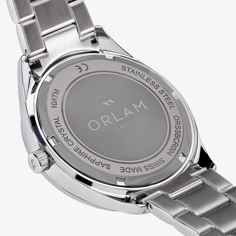 Orlam Mens Twilight Green Dial Silver Bracelet Watch ORSSBCR004