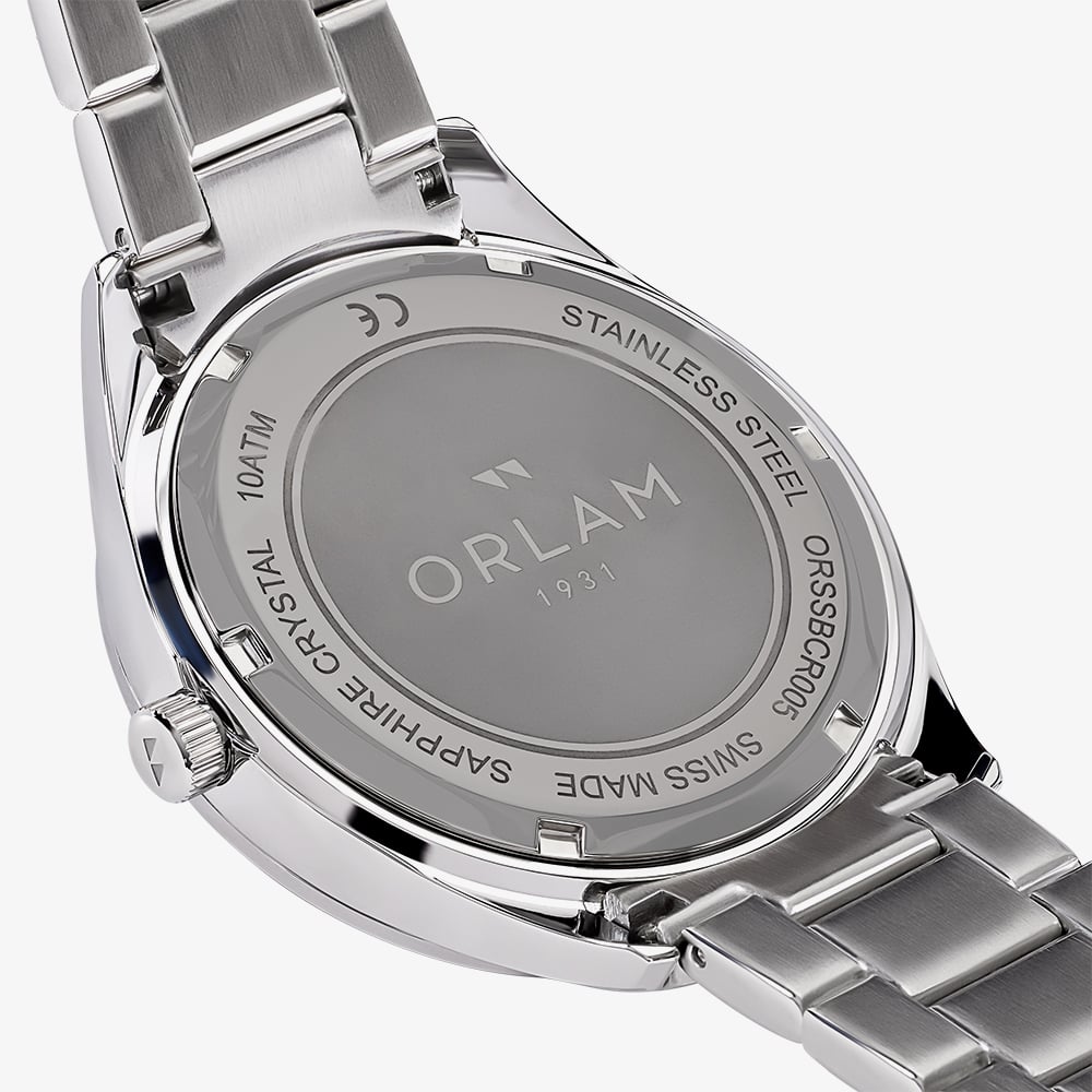 Orlam Mens Twilight Blue Dial Silver Bracelet Watch ORSSBCR005