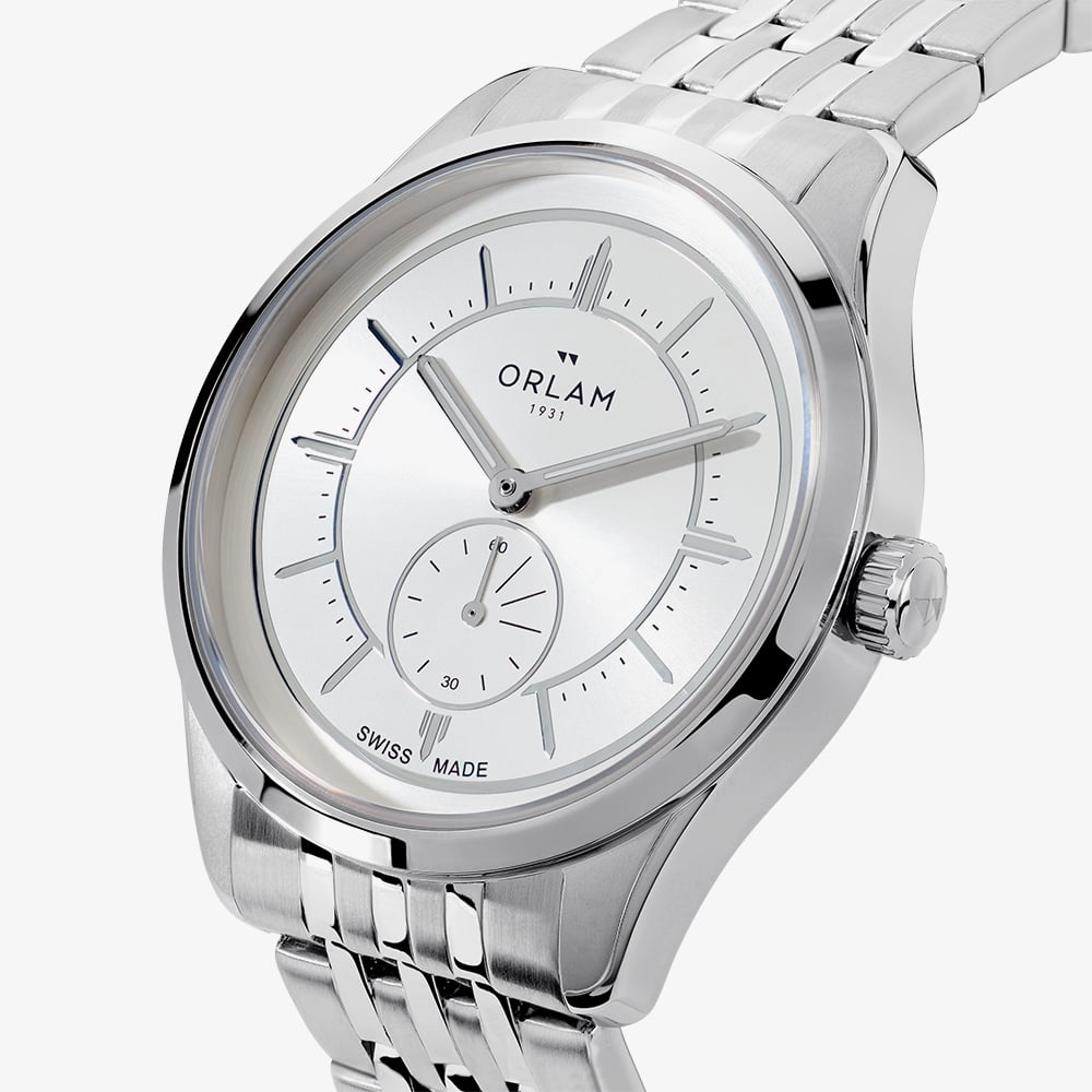 Orlam Mens Echo Silver Dial Bracelet Watch ORSSBEC005