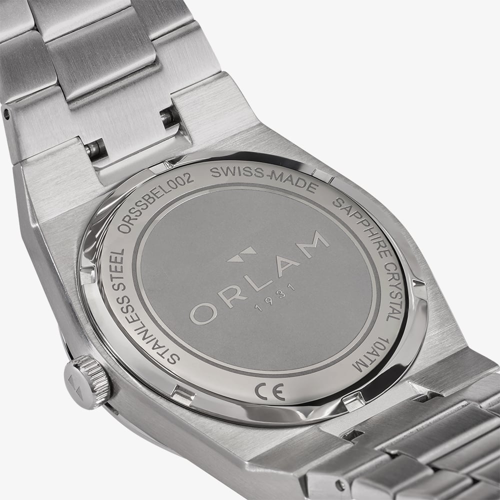 Orlam Mens Elan Black Dial Silver Bracelet Watch ORSSBEL002