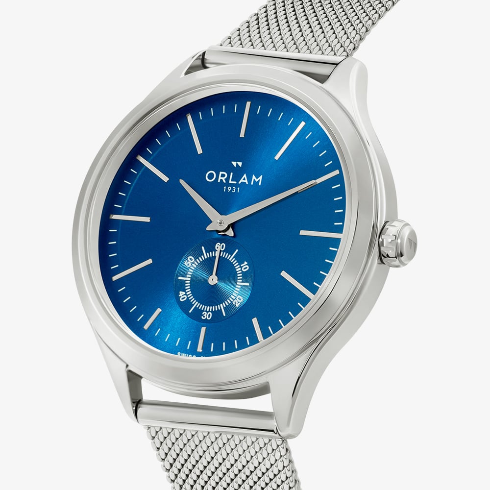 Orlam Mens Dawn Blue Dial Mesh Bracelet Watch ORSSMAU004
