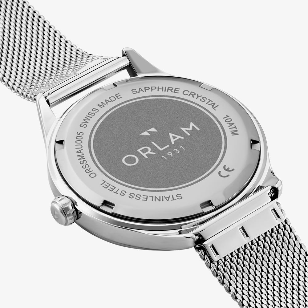 Orlam Mens Dawn Black Dial Mesh Bracelet Watch ORSSMAU005
