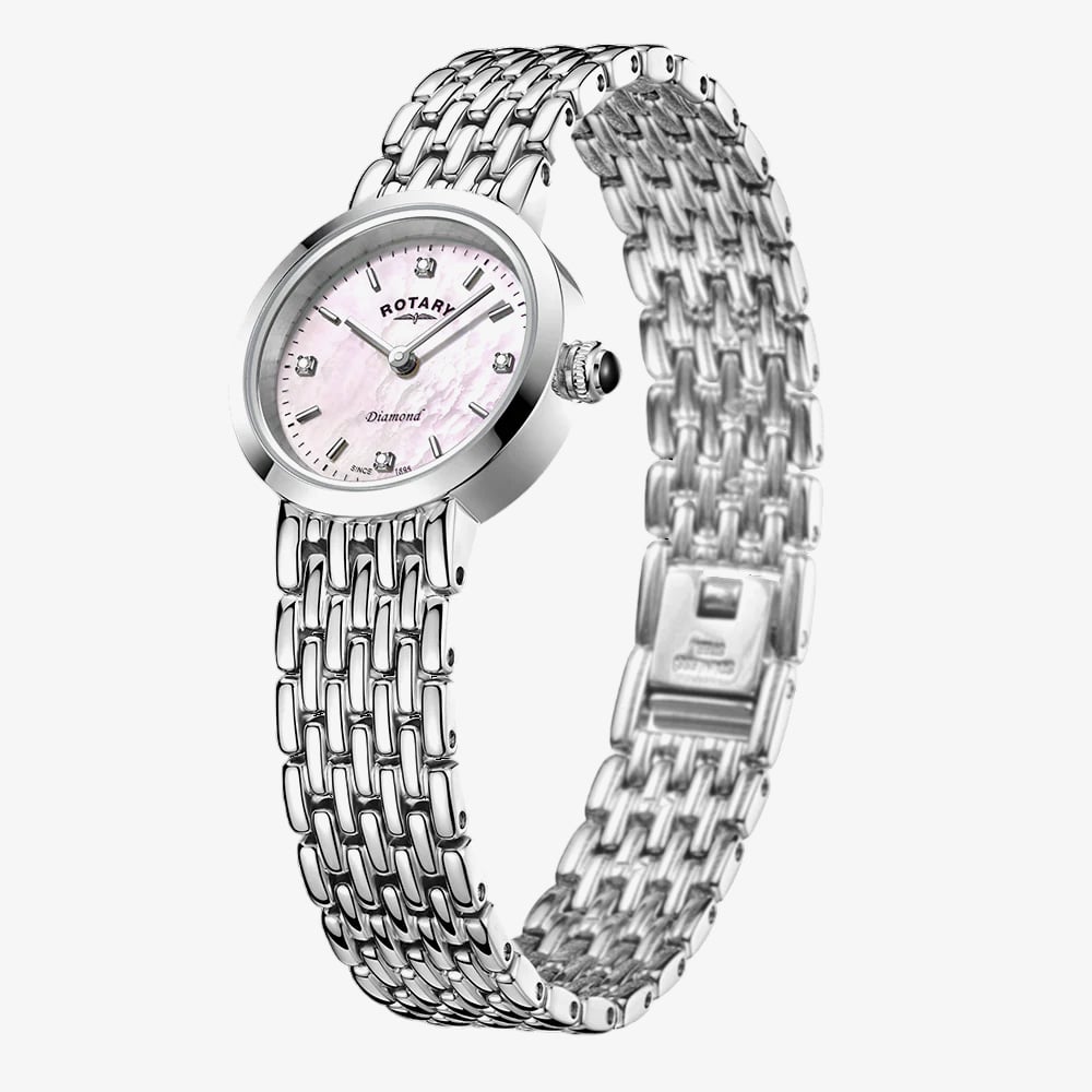 Rotary Ladies Heritage Pink Mother Of Pearl Dial Watch LB00899/07/D