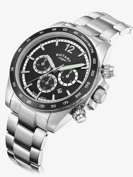 Rotary Mens Henley Chronograph Black Dial Watch GB05440/04