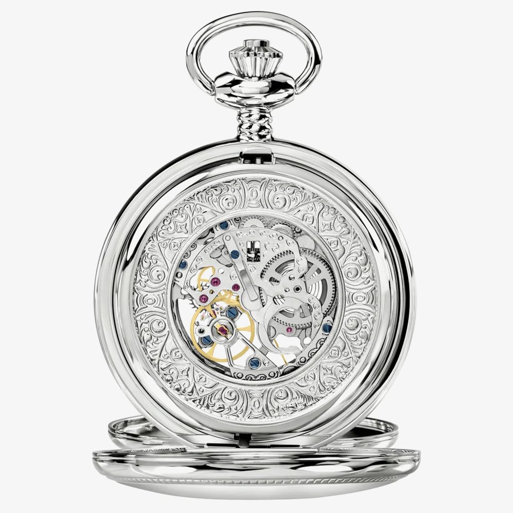 Rotary Heritage White Dial Skeleton Pocket Watch RP00726/01
