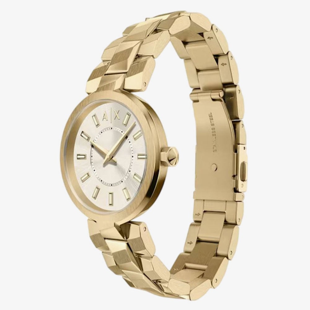 Armani Exchange Ladies Audora Gold Tone Bracelet Watch AX4409