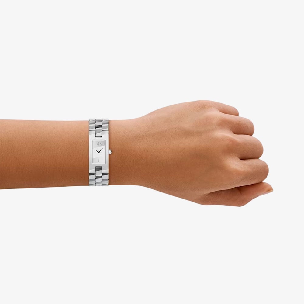 Armani Exchange Ladies Aria Silver Bracelet Watch AX4700