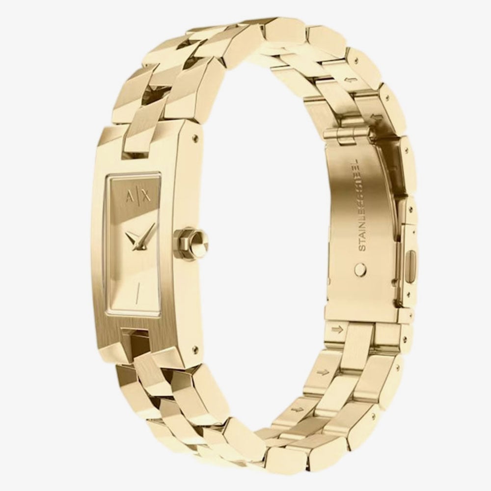 Armani Exchange Ladies Aria Gold Tone Bracelet Watch AX4701