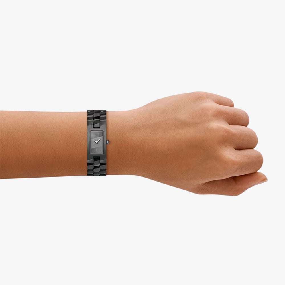 Armani Exchange Ladies Aria Black Bracelet Watch AX4702