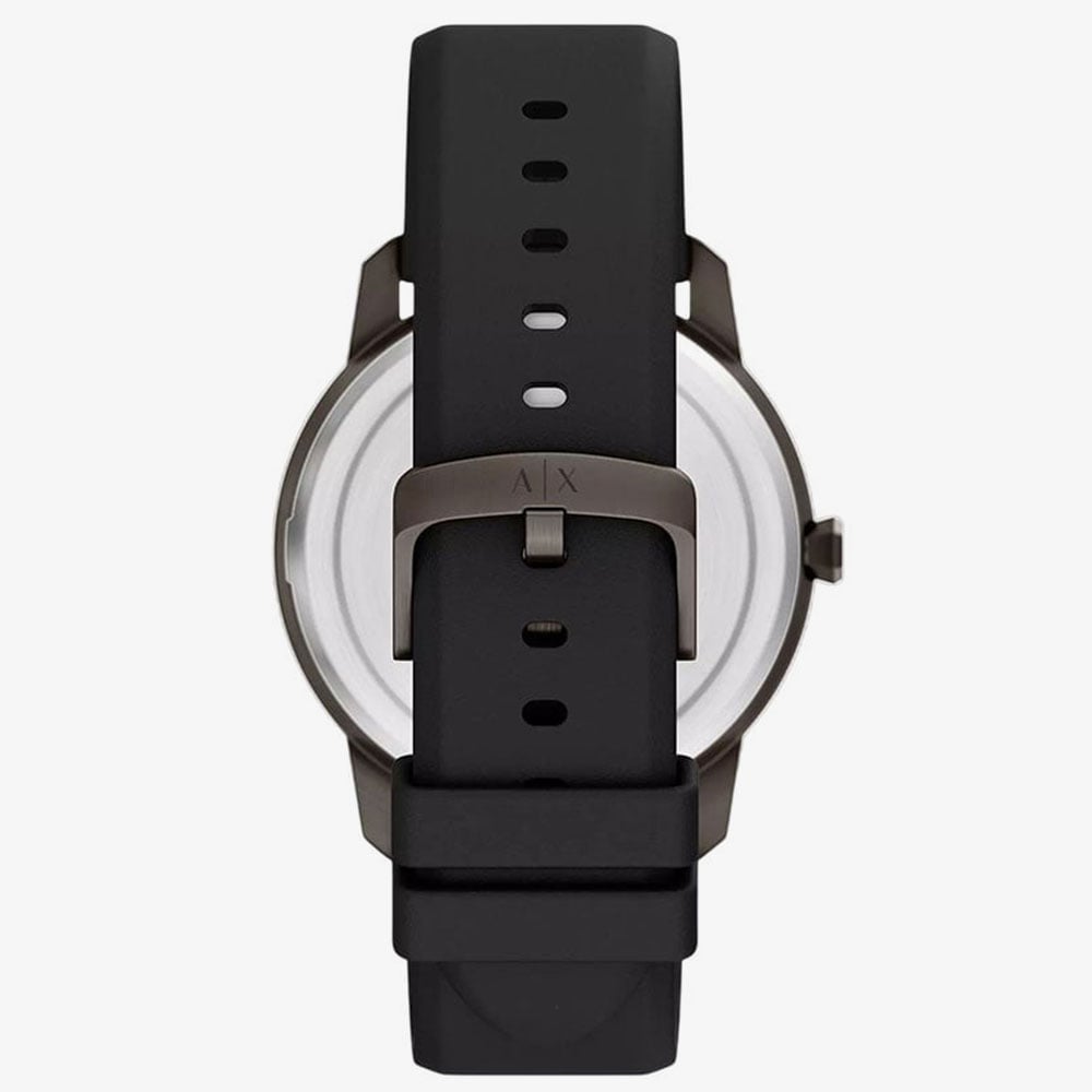 Armani Exchange Mens Lexon Black Silicone Strap Watch AX2652