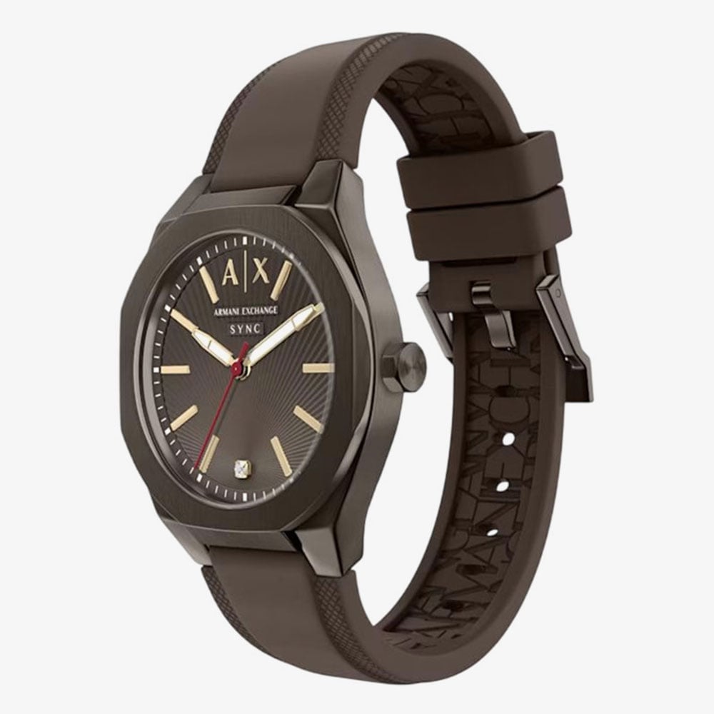 Armani Exchange Mens Sync Brown Strap Watch AX6033