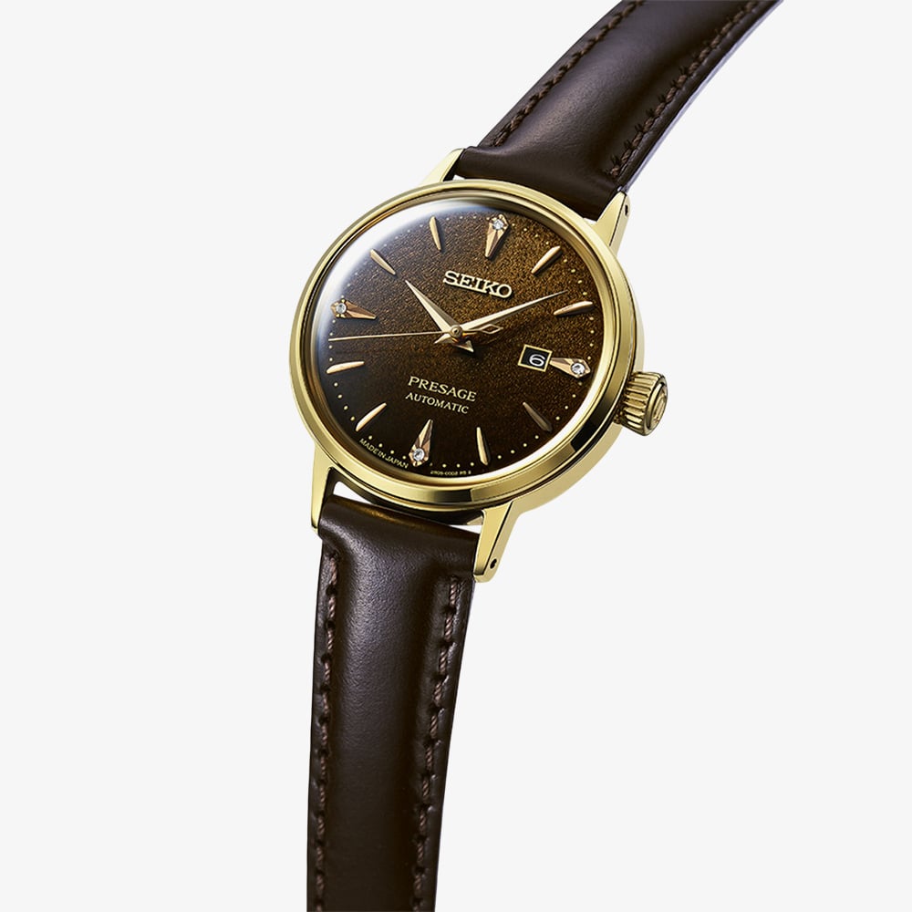 Seiko Ladies Presage Cocktail Time Jamaican Coffee Diamond Watch SRE020J1