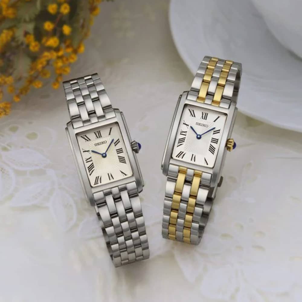 Seiko Ladies Classic White Dial Two Tone Bracelet Watch SWR087P1