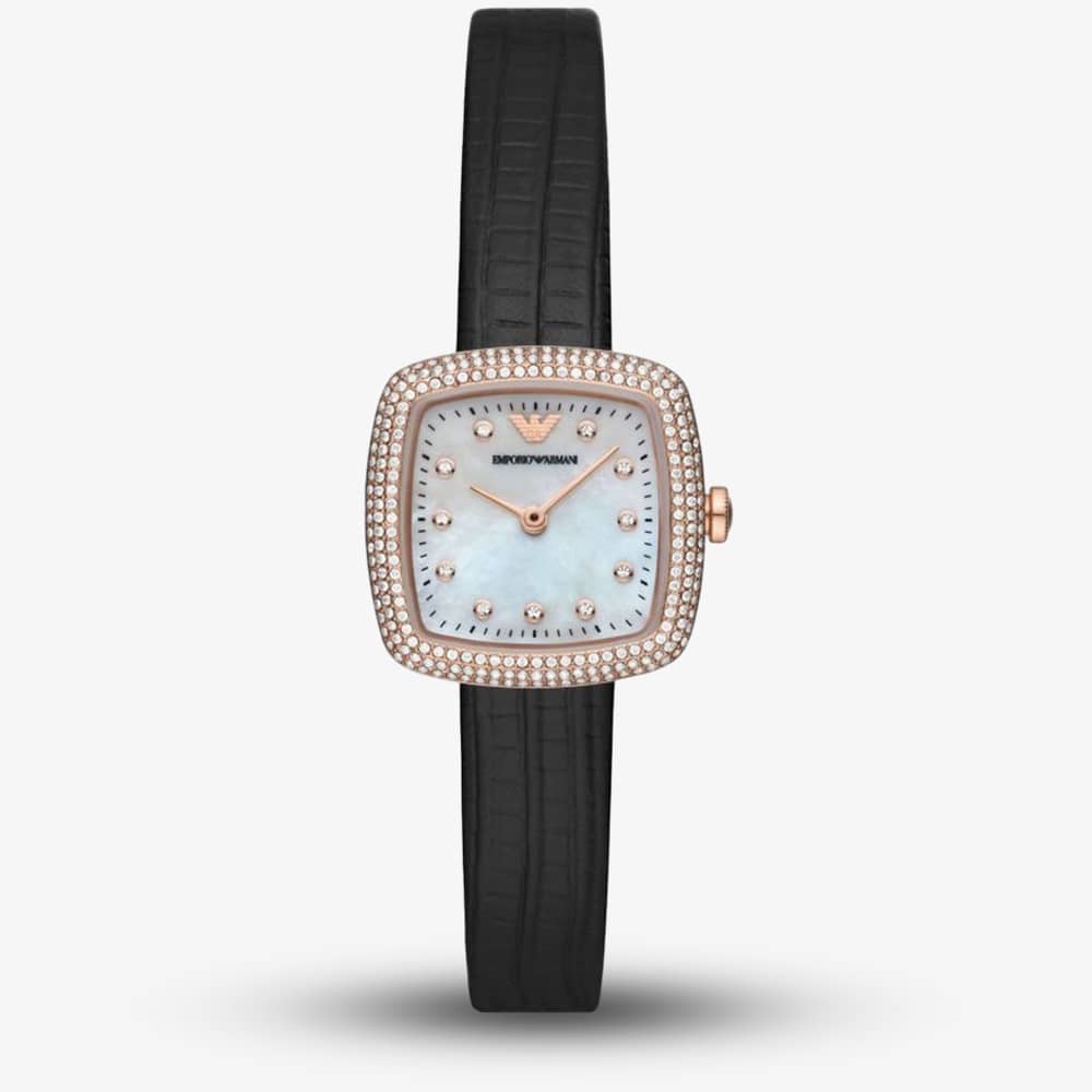 House of Watches - Emporio Armani Ladies Rose Gold Plated Mother Of Pearl Watch AR11495