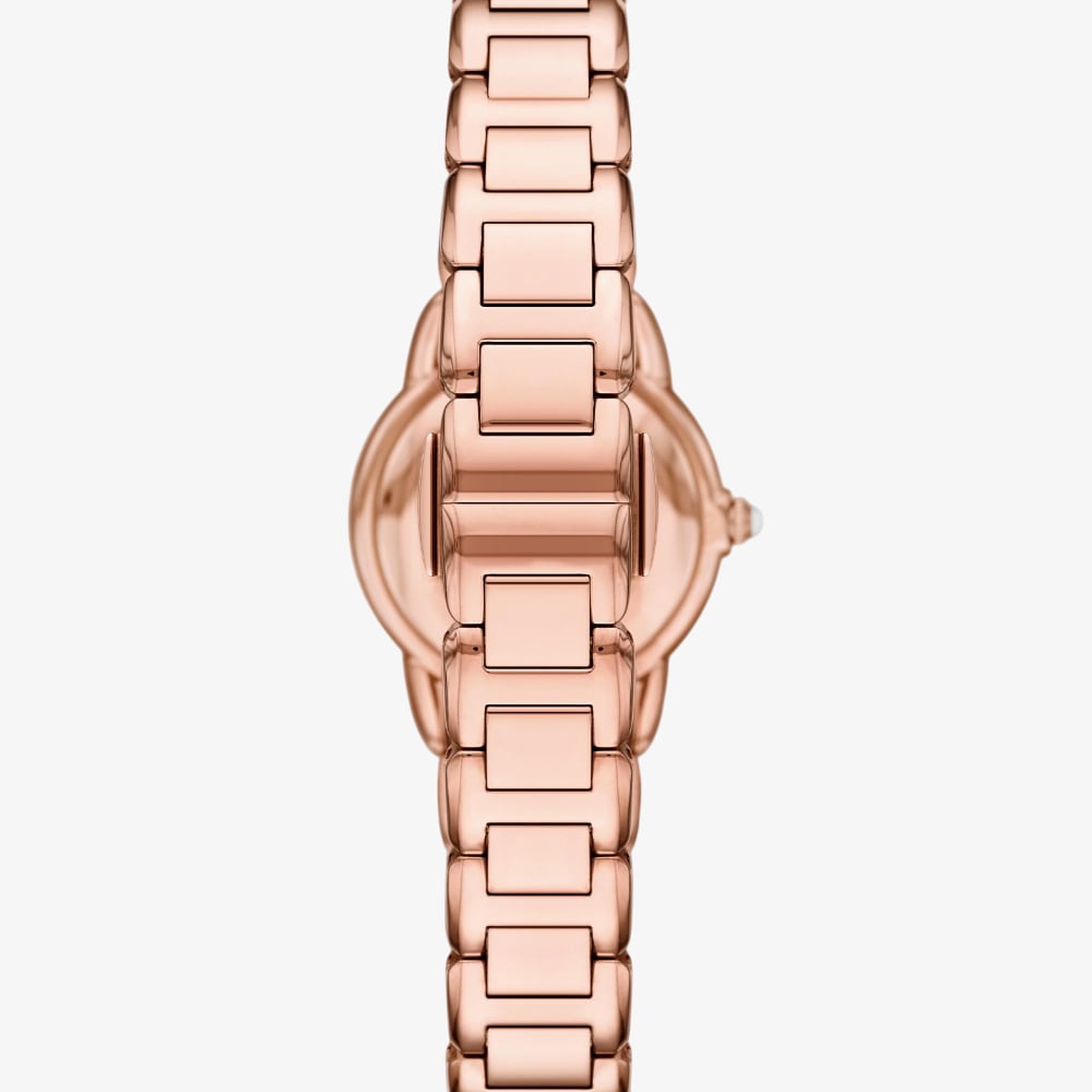 Emporio Armani Ladies Mia Rose Gold Mother Of Pearl Dial Watch AR11671